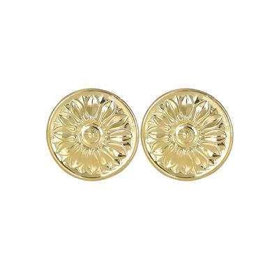 ORECCHINO LOBO TONDO LASTRA GIRASOLE IN ARGENTO 925°/°°