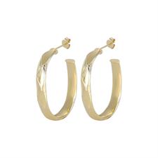 ORECCHINO CERCHIO OVALE BORCHIATO IN ARGENTO 925°/°°