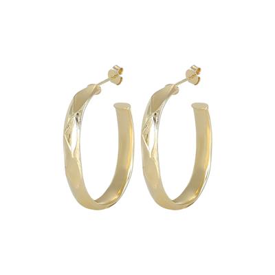 ORECCHINO CERCHIO OVALE BORCHIATO IN ARGENTO 925°/°°