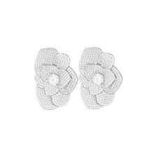 ORECCHINO PETALI SOVRAPPOSTI GRANDE ZIRCONATO IN ARGENTO 925°/°°