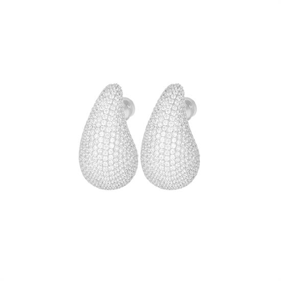 ORECCHINO GOCCIA MAXI ZIRCONATA IN ARGENTO 925°/°°