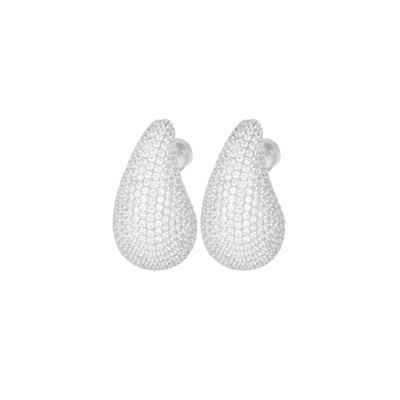 ORECCHINO GOCCIA MAXI ZIRCONATA IN ARGENTO 925°/°°