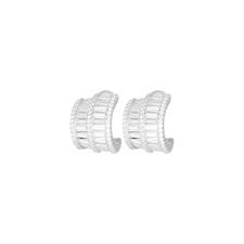 ORECCHINO CERCHIETTO DUE FILE MULTI BUAGUETTE IN ARGENTO 925°/°°