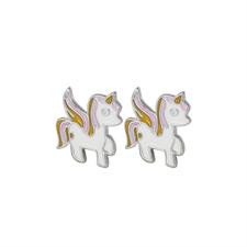 ORECCHINO UNICORNO GRANDE SMALTATO CZIRCONE OCCHIO ARGENTO 925 °/°°