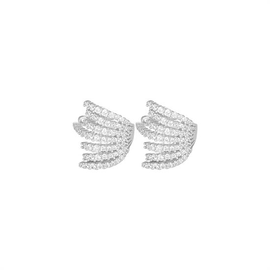ORECCHINO EARCUFF MULTIFILO FASCIA ZIRCONATO IN ARGENTO 925°/°°