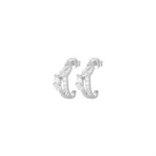 ORECCHINO CREOLA DOPPIO FILO CON GOCCIA ZIRCONATO IN ARGENTO 925°/°°