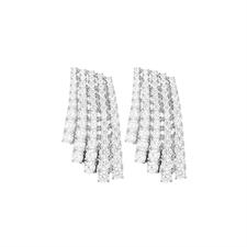 ORECCHINO CINQUE FILI RIGIDI ZIRCONI PENDENTI IN ARGENTO 925°/°°