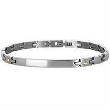 BRACCIALE ECO CON PIASTRINA E MAGLIE STRETTE IN ACCIAIO