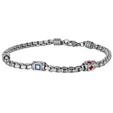 BRACCIALE VENEZIANA CON CUBI BANDIERE SMALTATE IN ACCIAIO