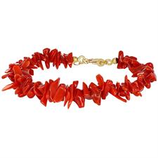 BRACCIALE SCAGLIE DI CORALLO IN ARGENTO 925°/°°