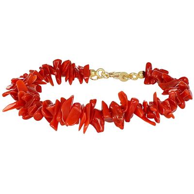BRACCIALE SCAGLIE DI CORALLO IN ARGENTO 925°/°°