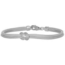 BRACCIALE CATENA SPIGA CON NODO IN ARGENTO 925°/°°
