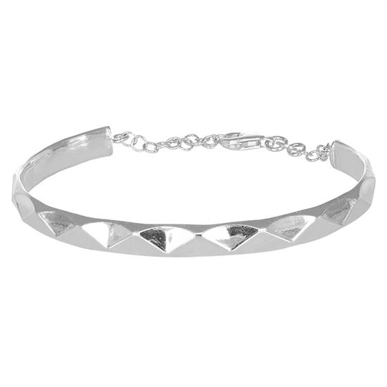 BRACCIALE MANETTA BORCHIATA CON CHIUSURA IN ARGENTO 925°/°°