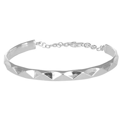 BRACCIALE MANETTA BORCHIATA CON CHIUSURA IN ARGENTO 925°/°°