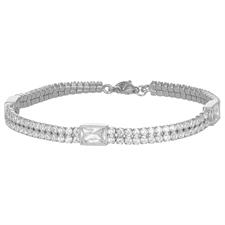 BRACCIALE TENNIS MORBIDO CON BAGUETTE ZIRCONATO IN ARGENTO 925°/°°