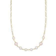 COLLANA PERLE DI FIUME 9MM E 12 MM CATENA DIAMANTATA ARGENTO 925°/°°