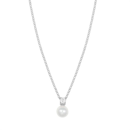 COLLANA ROLLO DIAMANTATA CON MOP 8MM ZIRCONE IN ARGENTO 925°/°°
