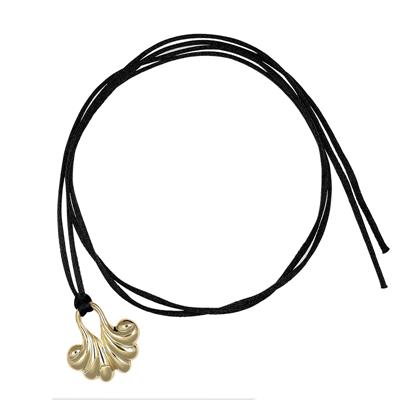 COLLANA CORDINO CON GIGLIO ELETTROFORMATURA IN ARGENTO 925°/°°