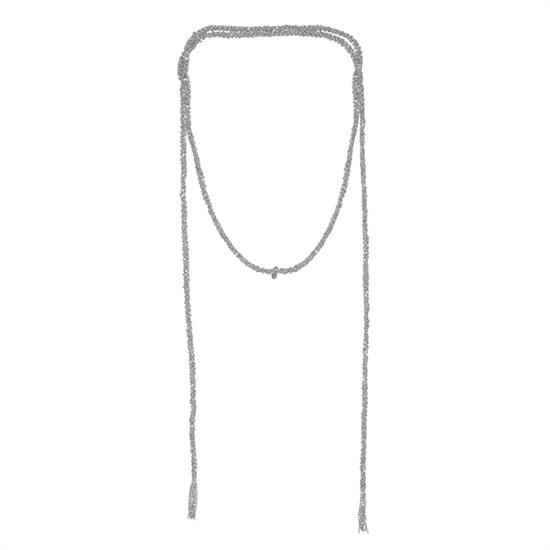 COLLANA SCIARPA CATENA DIAMANTATA SENZA CHIUSURA ARGENTO 925°/°°