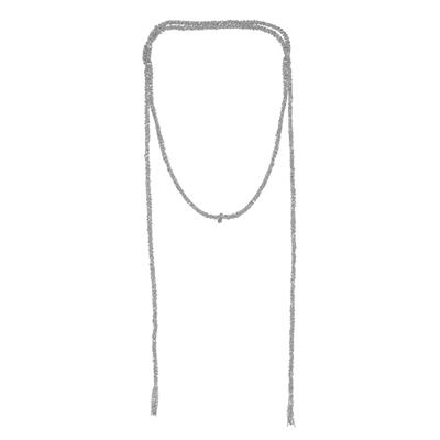 COLLANA SCIARPA CATENA DIAMANTATA SENZA CHIUSURA ARGENTO 925°/°°