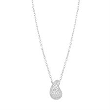 COLLANA ROLLO CON GOCCIA PICCOLA ZIRCONATA IN ARGENTO 925°/°°