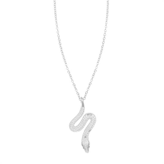 COLLANA ROLLO CON SERPENTE ZIRCONATO IN ARGENTO 925°/°°