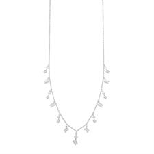 COLLANA ROLLO MULTI BAGUETTE ZIRCONATE PENDENTI IN ARGENTO 925°/°°