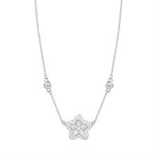 COLLANA FIORE CON BORDO ZIRCONATO IN ARGENTO 925°/°°