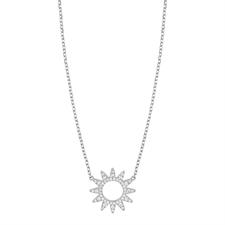 COLLANA SOLE CON RAGGI ZIRCONATI IN ARGENTO 925°/°°