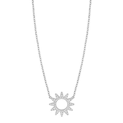 COLLANA SOLE CON RAGGI ZIRCONATI IN ARGENTO 925°/°°