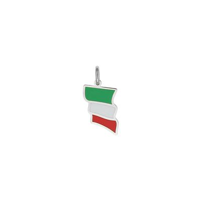 PENDENTE BANDIERA ITALIA GRNADE SMALTATA IN ARGENTO 925°/°°