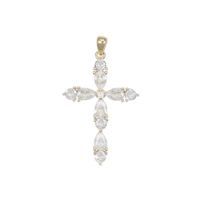 PENDENTE CROCE GRANDE ZIRCONI 35MM IN ARGENTO 925°/°°