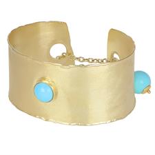 BRACCIALE MANETTA SATINATA CON PASTA DI TURCHESE ARGENTO 925°/°°