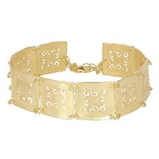 BRACCIALE BORBIDO QUADRATI SATINATI LAVORATI IN ARGENTO 925°/°°