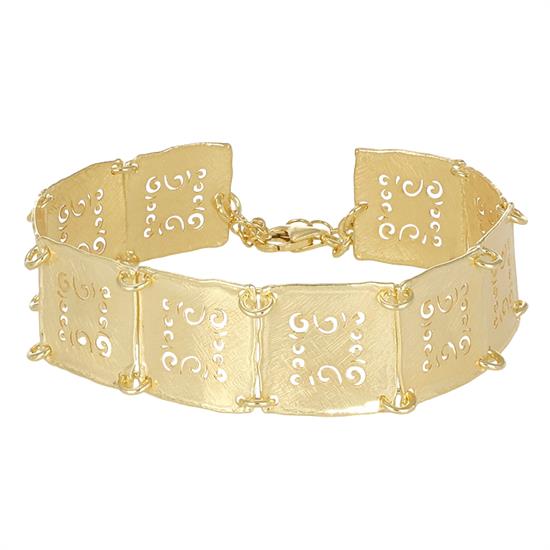 BRACCIALE BORBIDO QUADRATI SATINATI LAVORATI IN ARGENTO 925°/°°