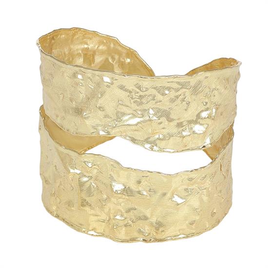 BRACCIALE MANETTA DOPPIO FILO MARTELLATO IN ARGENTO 925°/°°