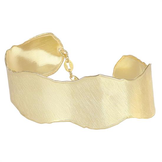 BRACCIALE MANETTA ONDULATA SATINATA CON REGOLAZIONE ARGENTO 925°/°°