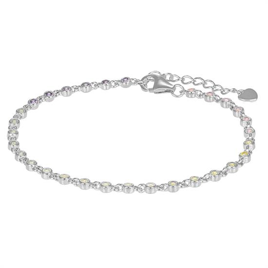 BRACCIALE MULTI TONDI CIPOLLINA 2MM ZIRCONATI SFUMATI ARGENTO925°/°°
