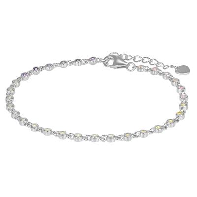 BRACCIALE MULTI TONDI CIPOLLINA 2MM ZIRCONATI SFUMATI ARGENTO925°/°°