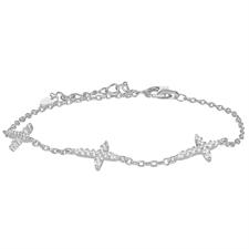 BRACCIALE FORZATINA CON TRE CROCI ZIRCONATA IN ARGENTO 925°/°°
