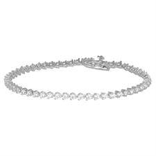BRACCIALE RODIO TENNIS TONDO TAGLIO CUORE ZIRCONATI ARGENTO 925°/°°