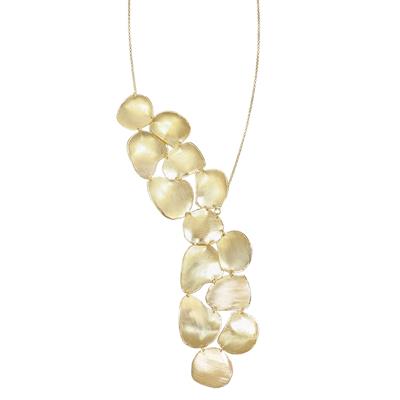 COLLANA SASSI FORME MIX SATINATI A Y IN ARGENTO 925°/°°