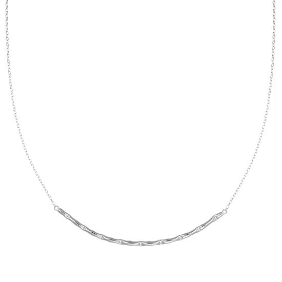 COLLANA BARRETTA CANNA DI BAMBU SEMIRIGIDA IN ARGENTO 925°/°°