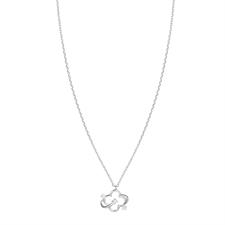 COLLANA PENDENTE QUADRIFOGLIO TRAFORATO CON ZIRCONI ARGENTO 925°/°°