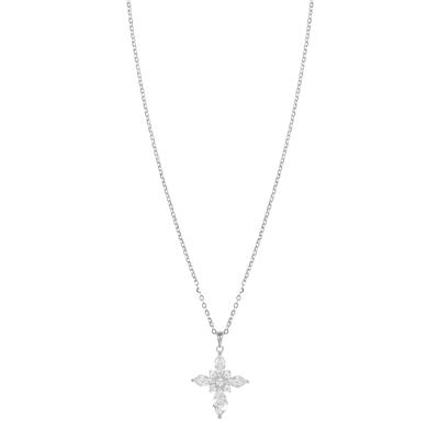 COLLANA CROCE CON ZIRCONI FORME MIX IN ARGENTO925°/°°