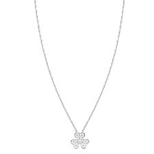 COLLANA TRIFOGLIO ZIRCONATO PENDENTE IN ARGENTO 925°/°°