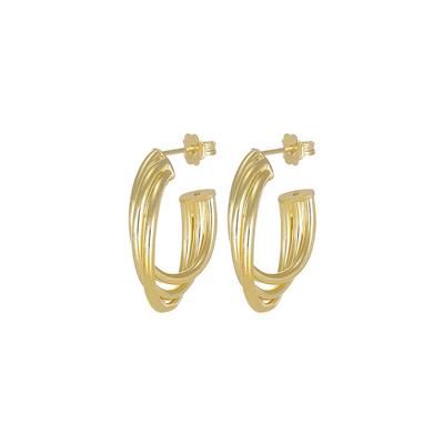 ORECCHINO CERCHIO OVALE MULTIFILO DIAMETRO 1 IN ARGENTO 925°/°°