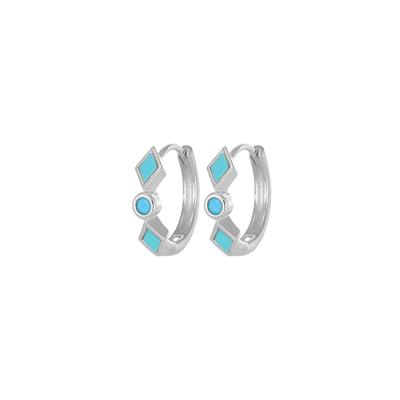 ORECCHINO CERCHIETTO TRE FROME P.TURCHESE IN ARGENTO 925°/°°