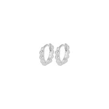 ORECCHINO MICRO CERCHIETTO PALLINATO IN ARGENTO 925°/°°