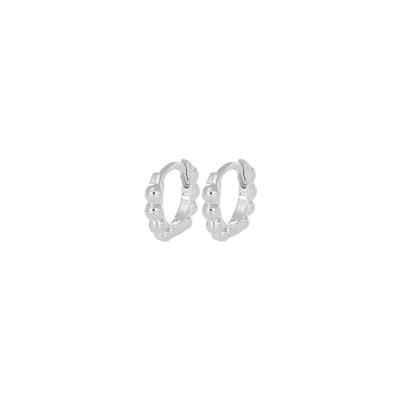 ORECCHINO MICRO CERCHIETTO PALLINATO IN ARGENTO 925°/°°